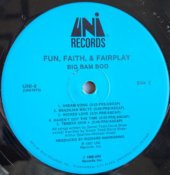 Big Bam Boo : Fun, Faith, & Fairplay (LP, Album, Pin)