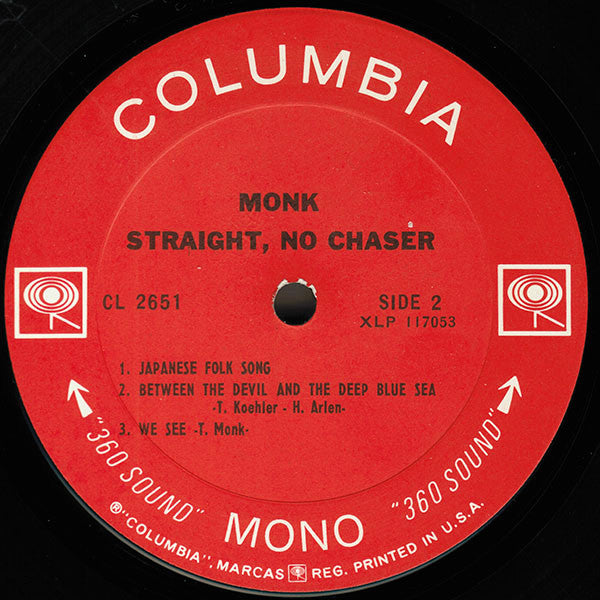 Monk* : Straight, No Chaser (LP, Album, Mono)