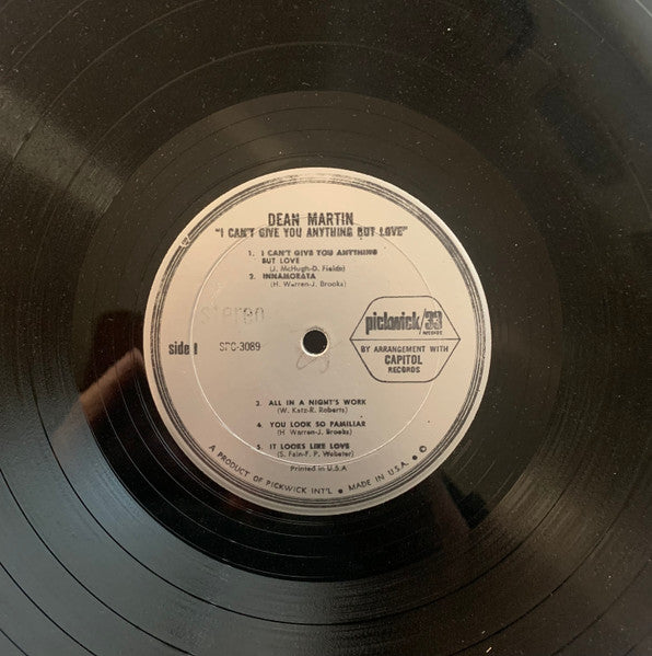 Dean Martin : I Can't Give You Anything But Love (LP, Comp, RE)