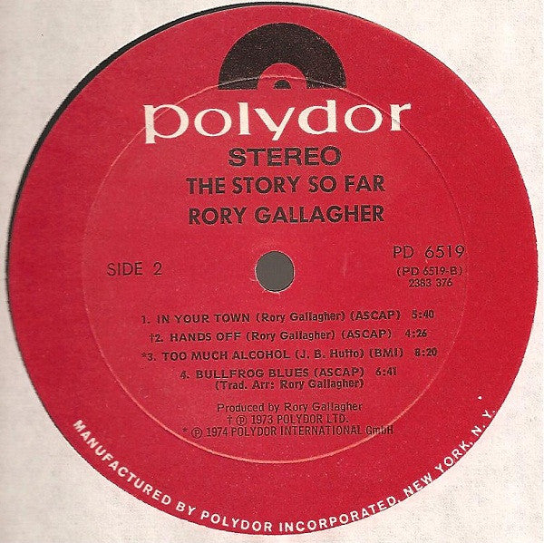 Rory Gallagher : The Story So Far (LP, Comp, Mon)