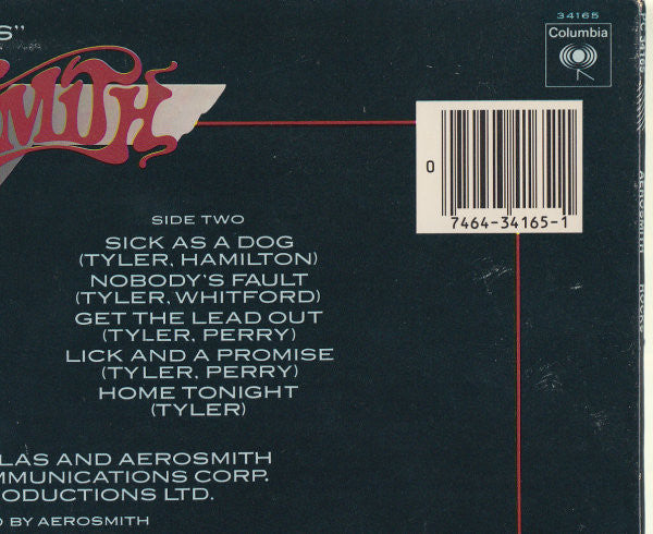 Aerosmith : "Rocks" (LP, Album, RE, Car)