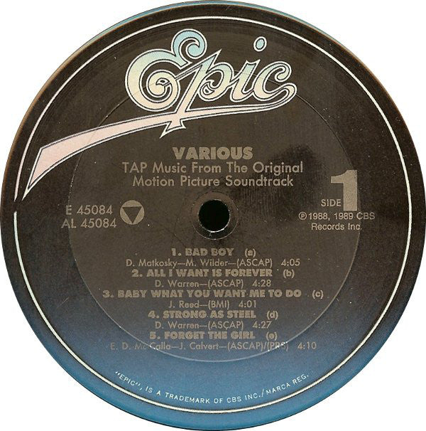 Various : Music From The Original Motion Picture Soundtrack "Tap" (LP, Album)