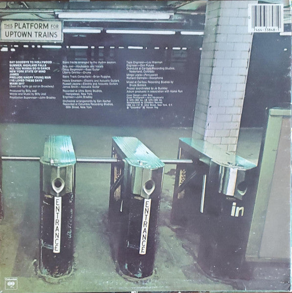 Billy Joel : Turnstiles (LP, Album, RE, Ter)