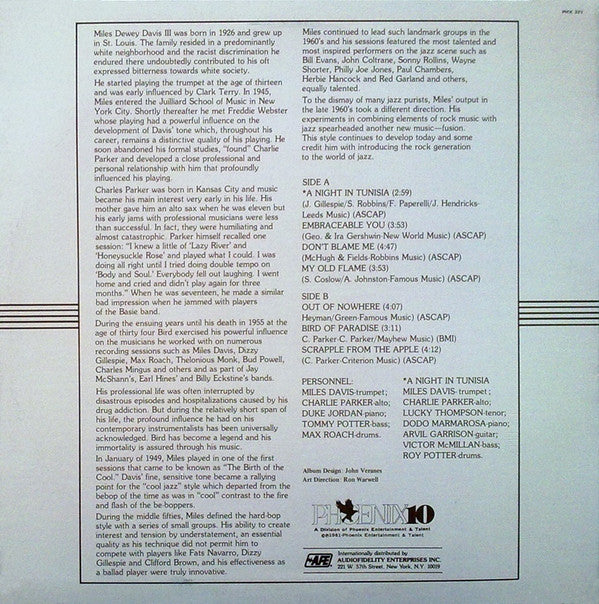 Charlie Parker / Miles Davis : Bird & Miles (LP, Comp)