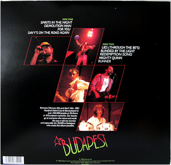 Manfred Mann's Earth Band : Budapest (Live) (LP, Album, RE)