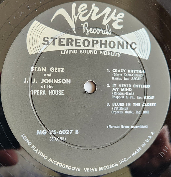 Stan Getz And J.J. Johnson : At The Opera House (LP, Album)