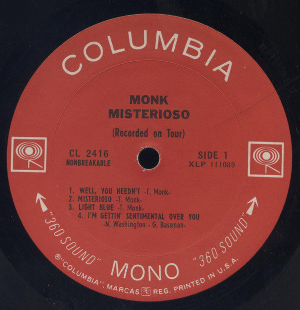 Thelonious Monk : Misterioso (LP, Album, Mono)