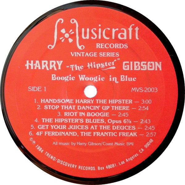 Harry (The Hipster) Gibson* : Boogie Woogie In Blue (LP, Album, RE)