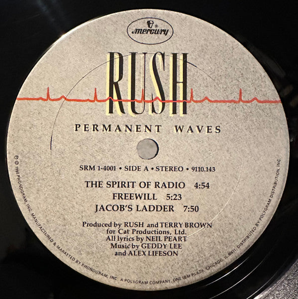 Rush : Permanent Waves (LP, Album, Club, CRC)
