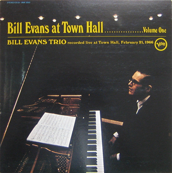 Bill Evans : Bill Evans At Town Hall.... Volume One (LP, Album, RE, Gat)