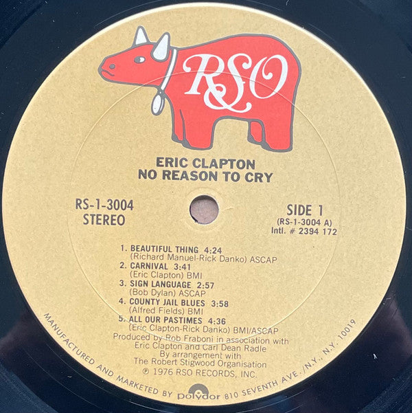Eric Clapton : No Reason To Cry (LP, Album, Pit)