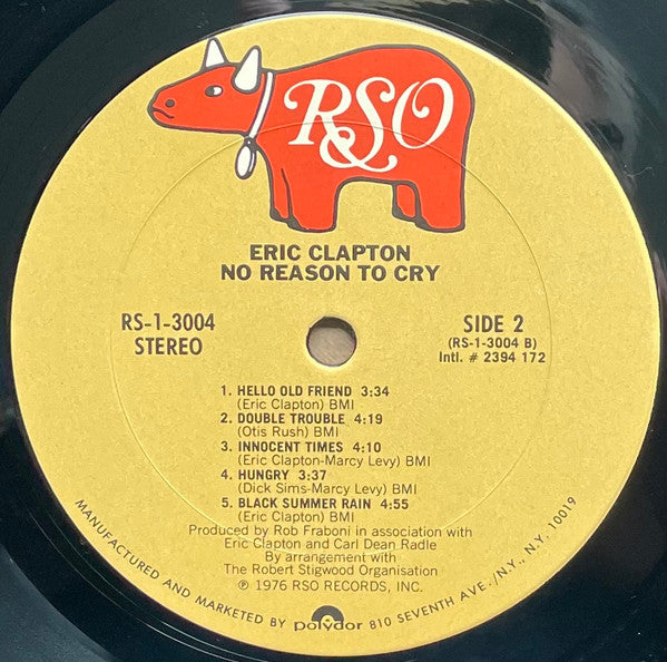 Eric Clapton : No Reason To Cry (LP, Album, Pit)