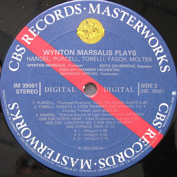 Wynton Marsalis, Edita Gruberova, Raymond Leppard / English Chamber Orchestra / Fasch*, Handel*, Torelli*, Purcell*, Molter* : Wynton Marsalis Plays Handel, Purcell, Torelli, Fasch, Molter (LP, Album)