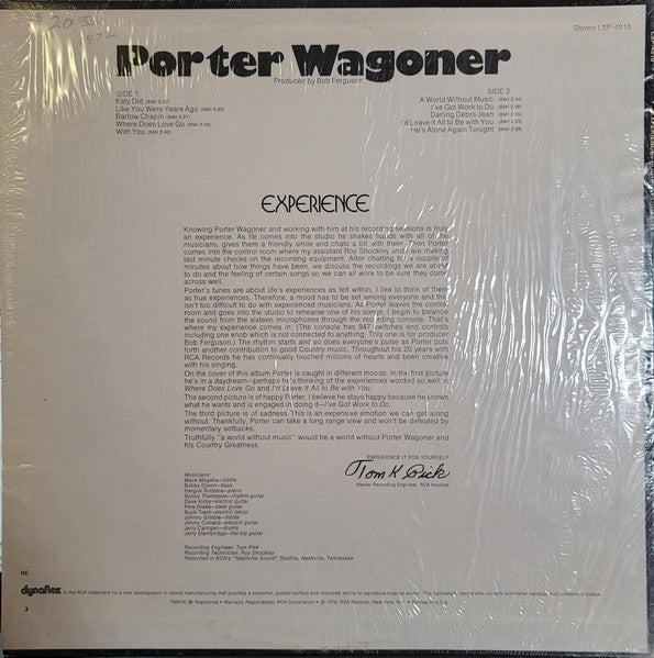 Porter Wagoner : Experience (LP, Album, Hol)