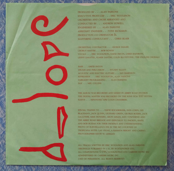 The Alan Parsons Project : Eye In The Sky (LP, Album)