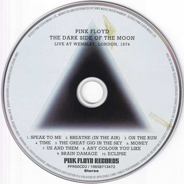 Pink Floyd : The Dark Side Of The Moon (Live At Wembley 1974) (CD, Album)