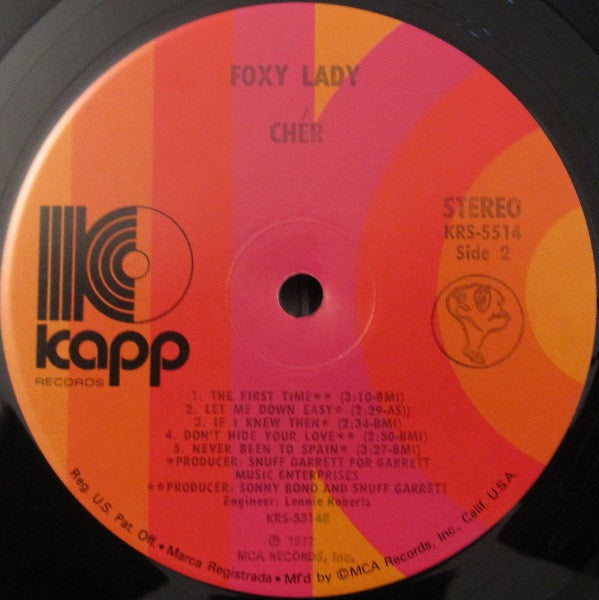 Cher : Foxy Lady (LP, Album, RP)