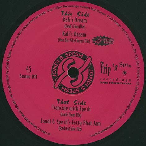 Jondi & Spesh : The Kali's Dream EP (12", EP)