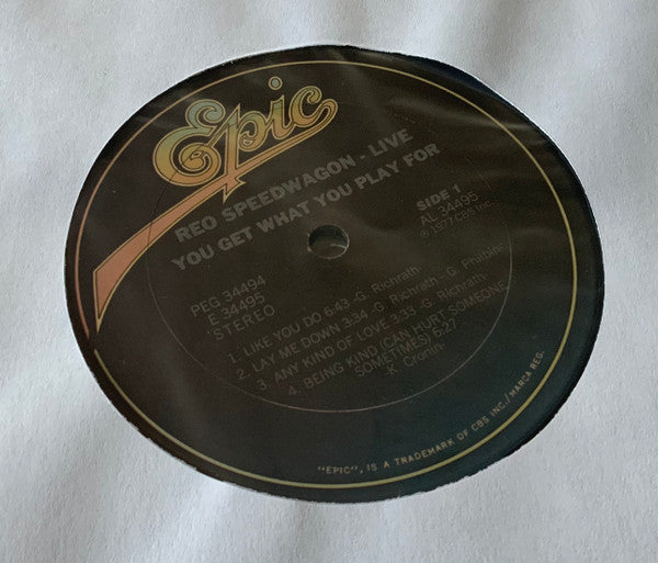 REO Speedwagon : Live - You Get What You Play For (2xLP, Album, RP, San)