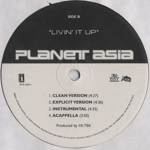 Planet Asia : Pure Coke / Livin' It Up (12", Promo)