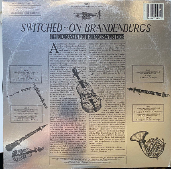 Wendy Carlos : Switched-On Brandenburgs (The Complete Concertos) (2xLP, Comp, Ter)