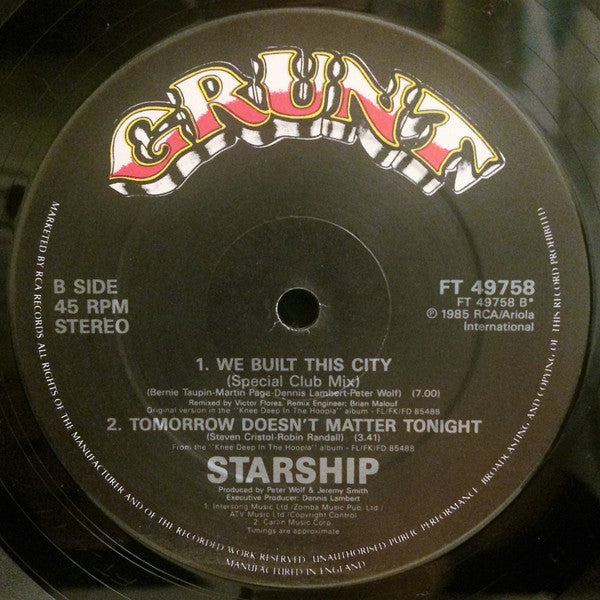 Starship (2) : Nothing's Gonna Stop Us Now (12", Single)