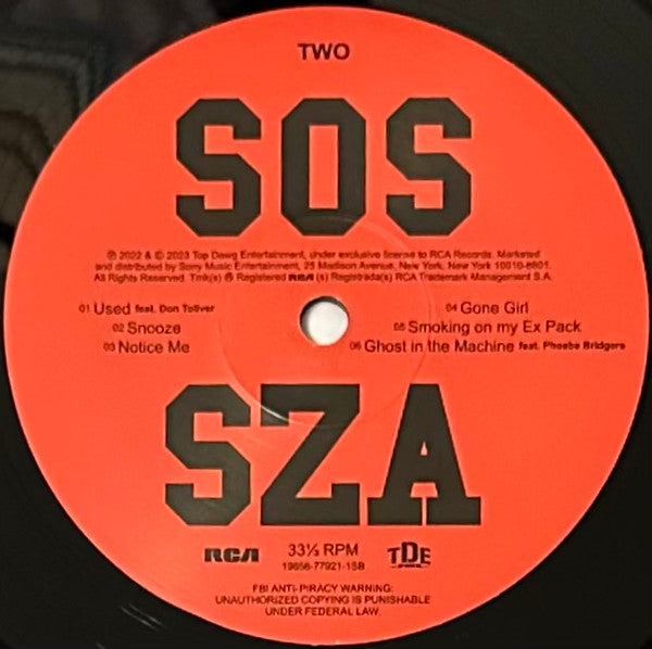SZA (2) : SOS (2xLP, Album, Mem)