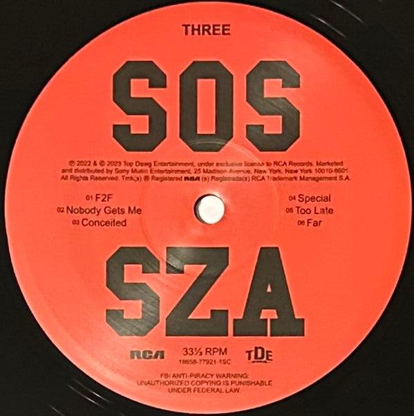 SZA (2) : SOS (2xLP, Album, Mem)