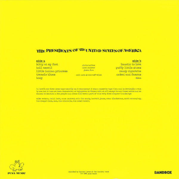 The Presidents Of The United States Of America : Froggystyle (LP, Album, Club, Ltd, RE, Yel)