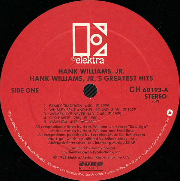 Hank Williams, Jr.* : Hank Williams, Jr.'s Greatest Hits (LP, Comp, Club)