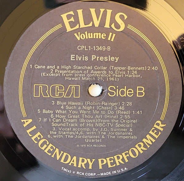 Elvis* : A Legendary Performer (Volume 2) (LP, Comp, Hol)