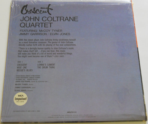 John Coltrane Quartet* : Crescent (LP, Album, RE)