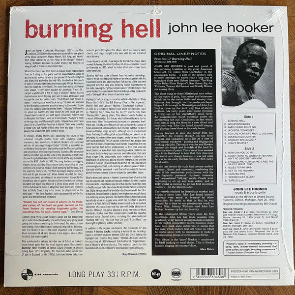 John Lee Hooker : Burning Hell (LP, Album, Ltd, RE, 180)