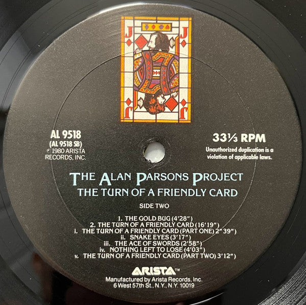 The Alan Parsons Project : The Turn Of A Friendly Card (LP, Album, Ter)