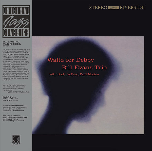 Bill Evans Trio* : Waltz For Debby (LP, Album, RE, 180)