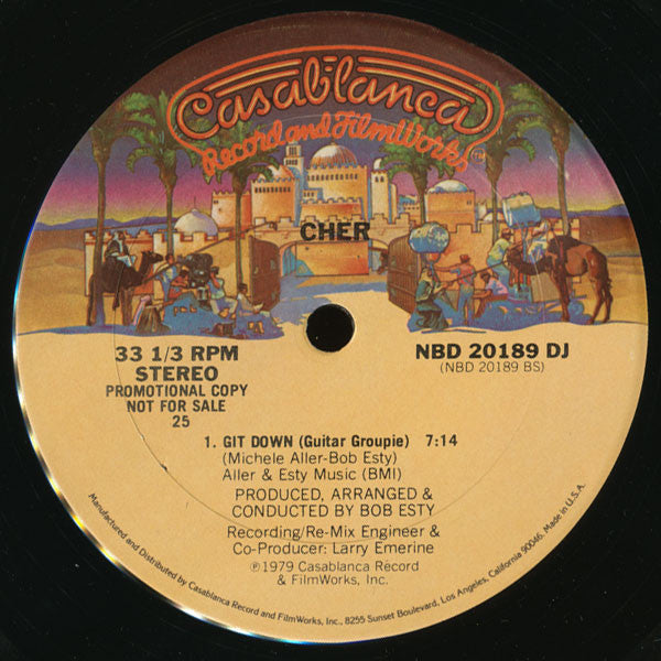 Cher : Hell On Wheels / Git Down (Guitar Groupie) (12", Single, Promo, Pit)
