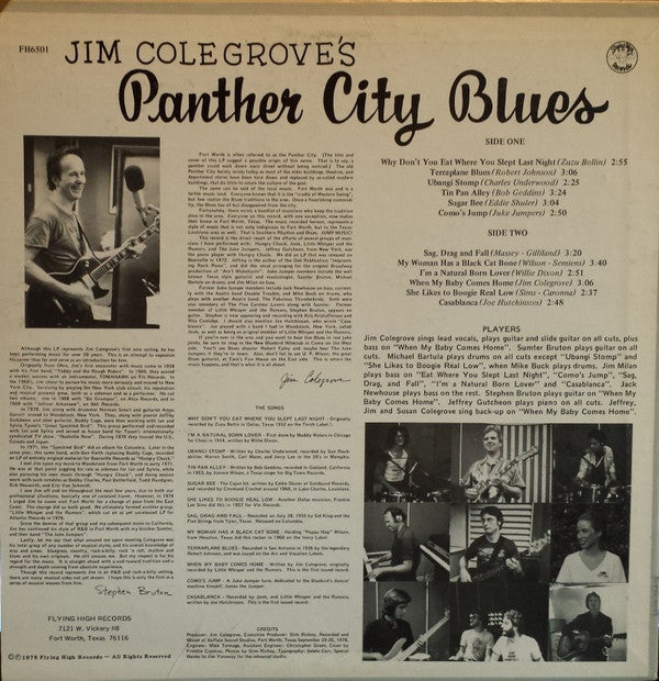 Jim Colegrove : Jim Colegrove's Panther City Blues (LP, Album)
