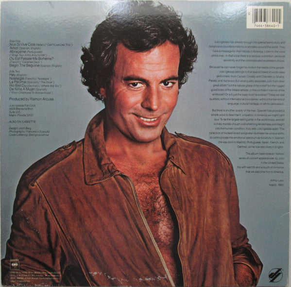 Julio Iglesias : Julio (LP, Album, Pit)