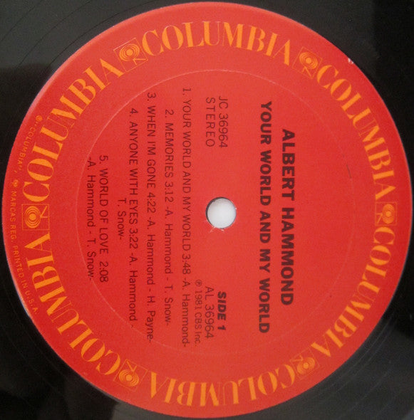 Albert Hammond : Your World And My World (LP, Album)