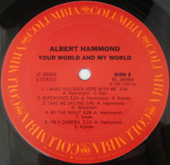 Albert Hammond : Your World And My World (LP, Album)