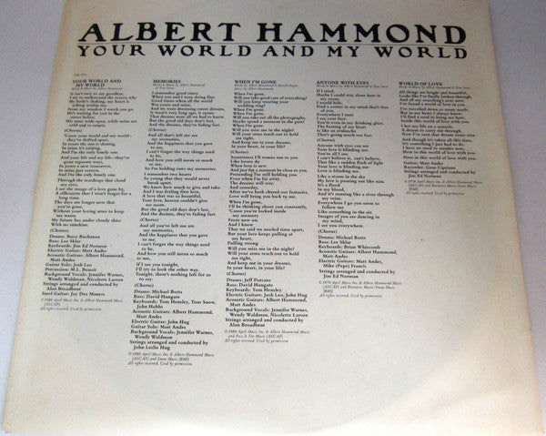 Albert Hammond : Your World And My World (LP, Album)