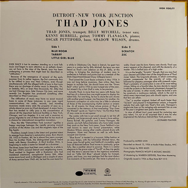 Thad Jones : Detroit - New York Junction (LP, Album, Mono, Ltd, RE, RM, Whi)