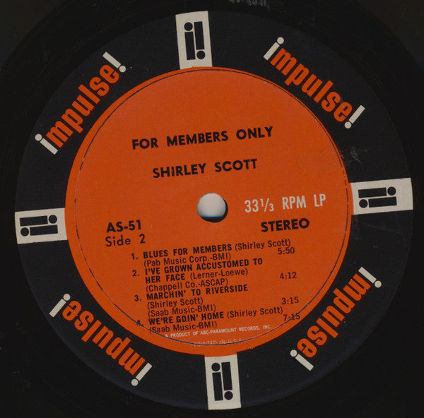 Shirley Scott Trio : For Members Only (LP, Album)