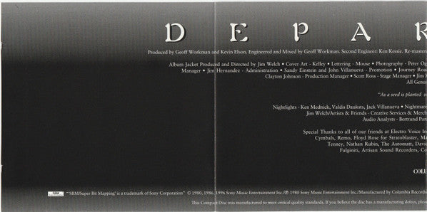 Journey : Departure (CD, Album, RE, RM, RP)