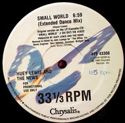 Huey Lewis & The News : Small World (12", Single, Promo)