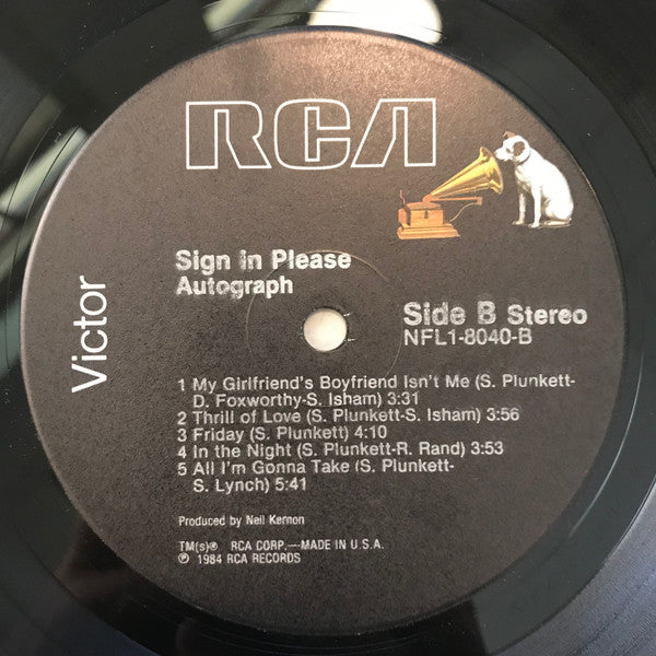 Autograph (2) : Sign In Please (LP, Album, Ind)