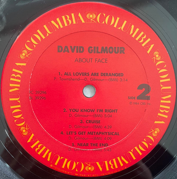 David Gilmour : About Face (LP, Album, Pit)