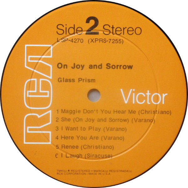 Glass Prism : On Joy And Sorrow (LP, Album)