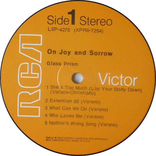 Glass Prism : On Joy And Sorrow (LP, Album)