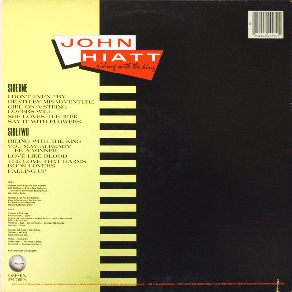 John Hiatt : Riding With The King (LP, Album, All)